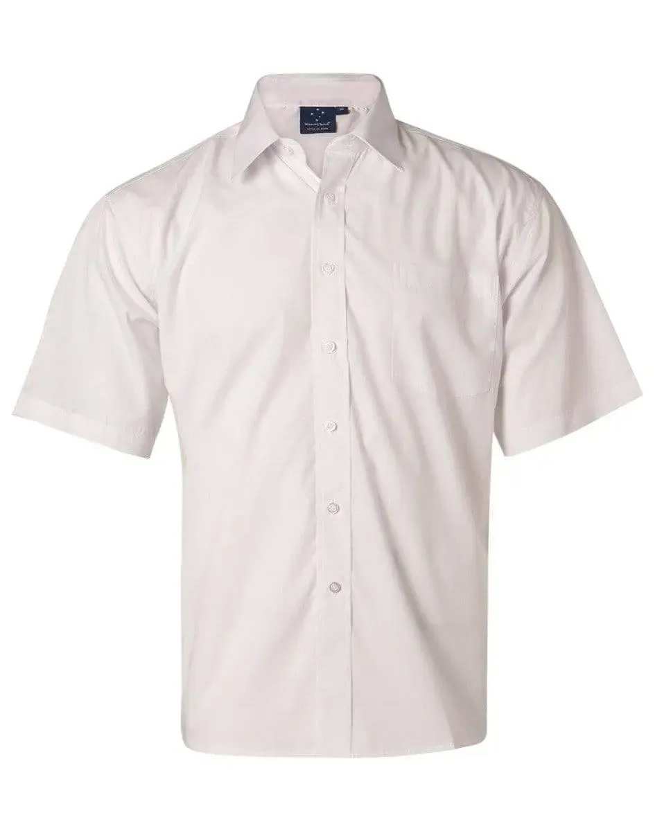BENCHMARK Men's Poplin Short Sleeve Business Shirt BS01S